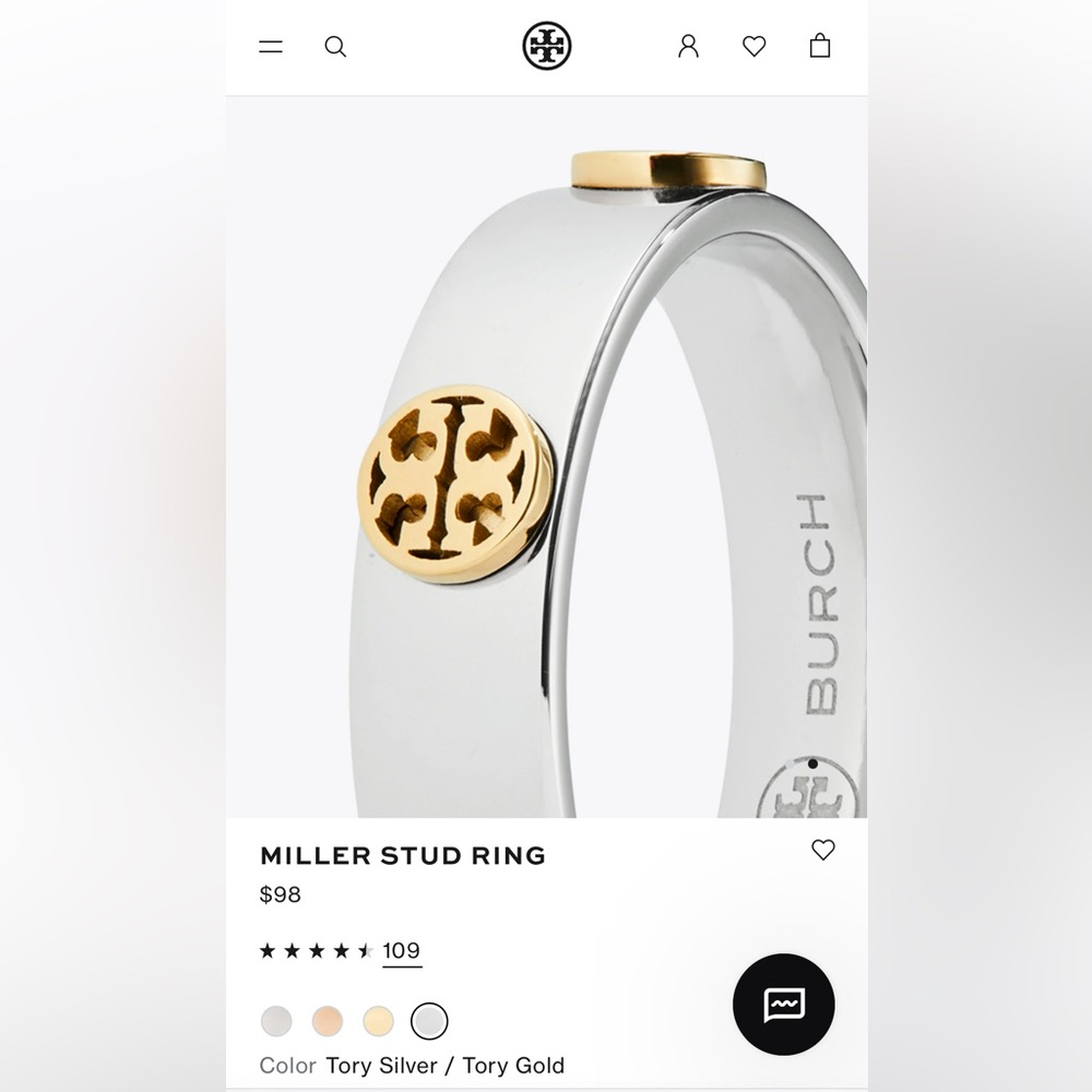 Authentic Tory Burch Miller Ring